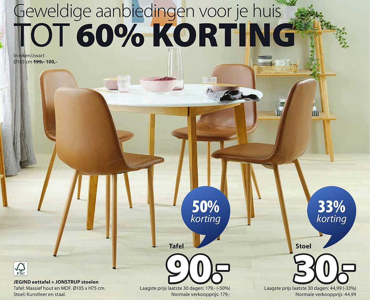 JEJIND eettafel + JONSTRUP stoelen