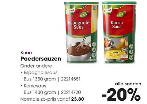 Knorr Poedersauzen -20%