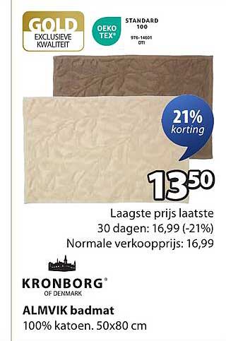 KRONBORG ALMVIK badmat 50x80 cm - 21% korting!