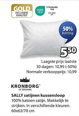 KRONBORG SALLY satijnen kussensloop