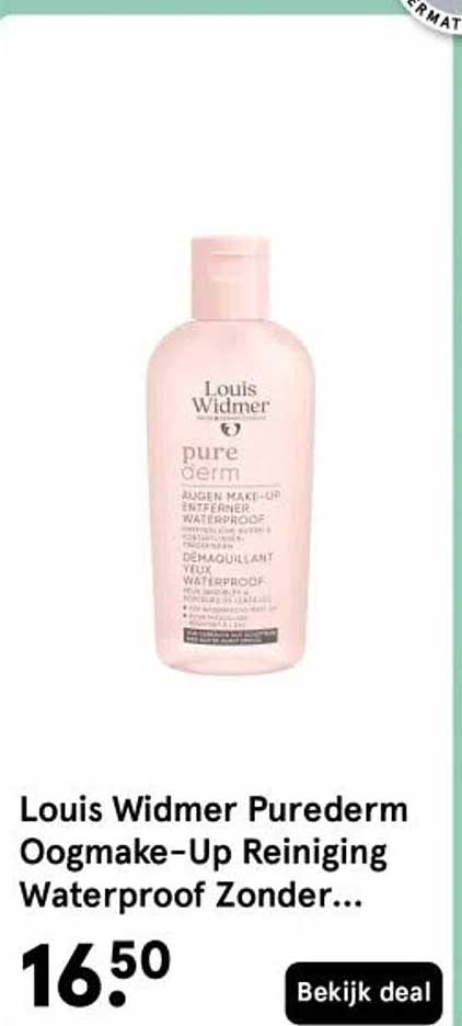 Louis Widmer Purederm Oogmake-Up Reiniging Waterproof Zonder...