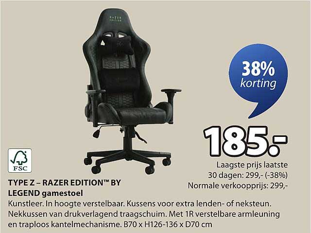 TYPE Z – RAZER EDITION™ BY LEGEND gamestoel