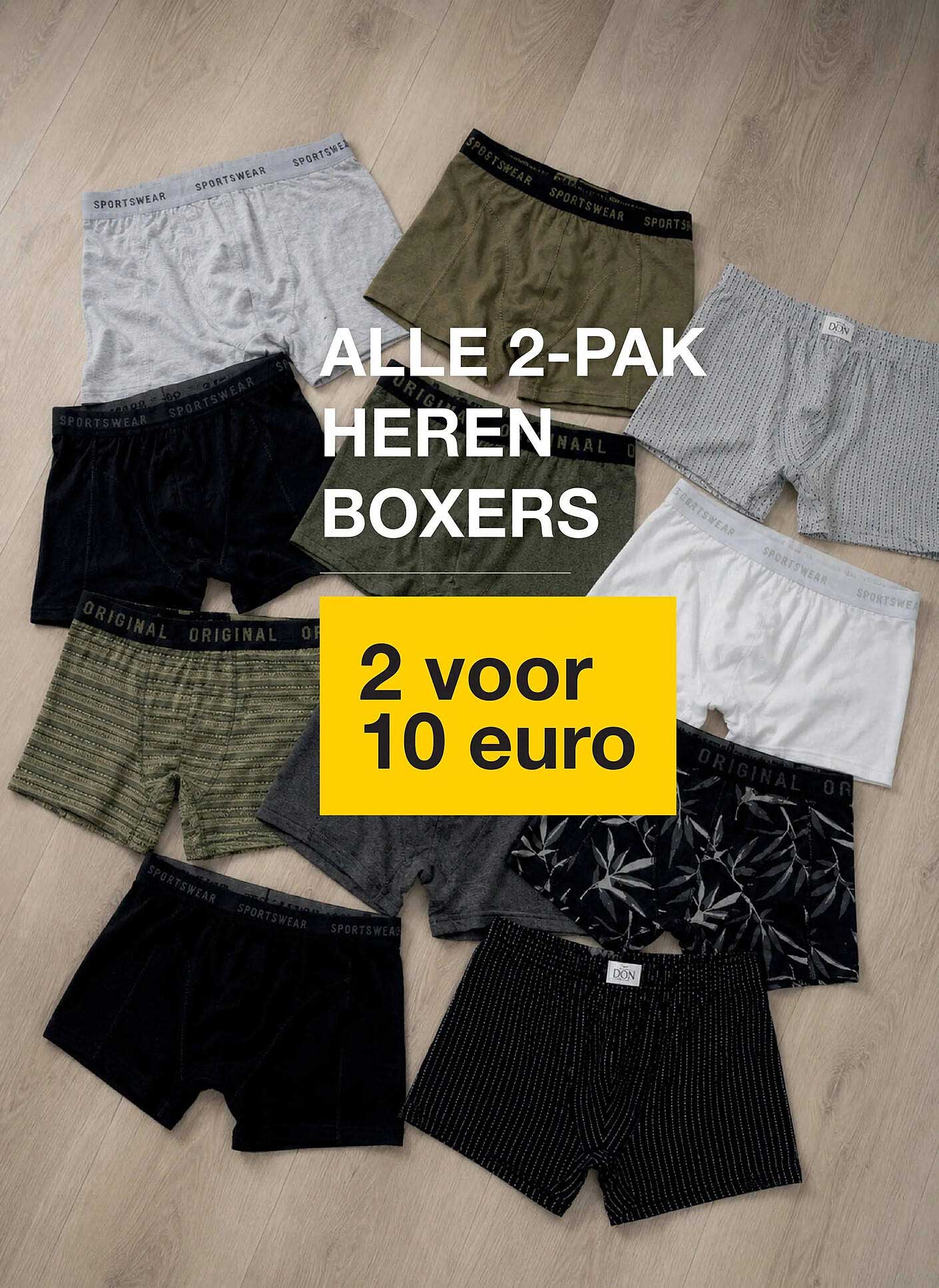 ALLE 2-PAK HEREN BOXERS 2 voor 10 euro