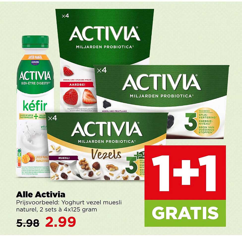 Alle Activia 1+1 gratis