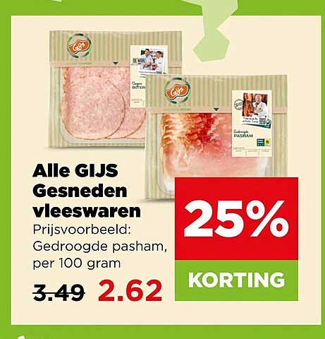 Alle GIJS Gesneden vleeswaren 25% korting