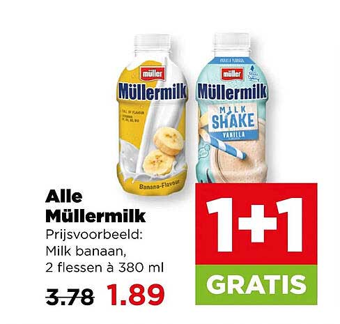 Alle Müllermilk 1+1 GRATIS