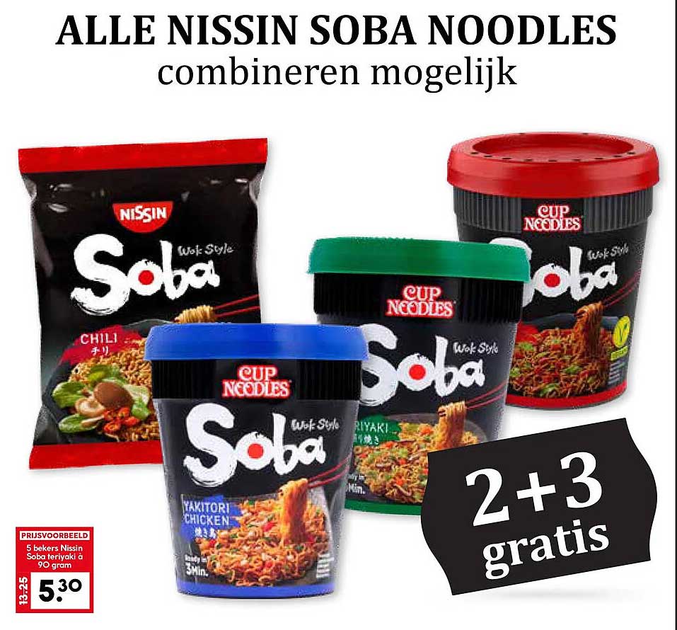 ALLE NISSIN SOBA NOODLES combineren mogelijk 2+3 gratis