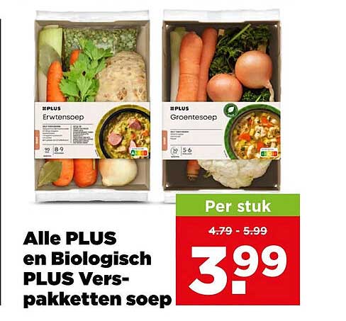 Alle PLUS en Biologisch PLUS Verspakketten soep