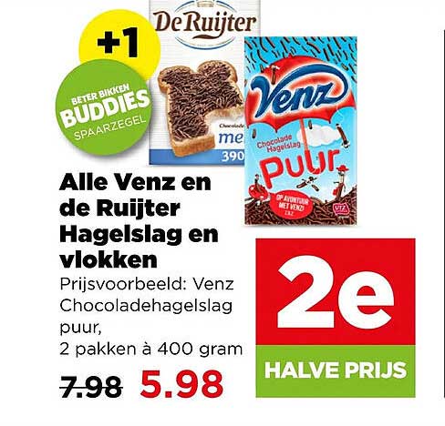 Alle Venz en de Ruijter Hagelslag en vlokken 2e halve prijs