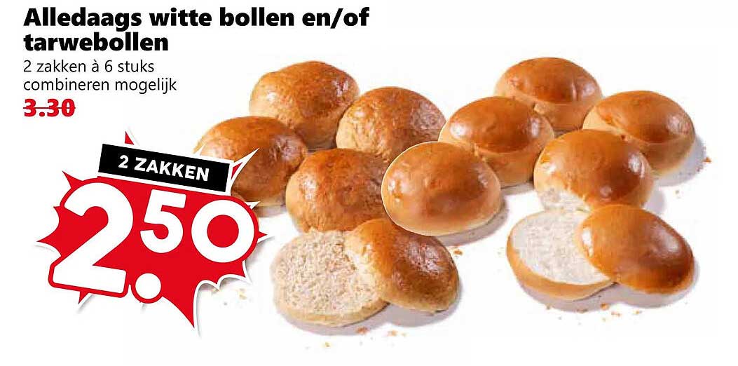 Alledaags witte bollen en/of tarwebollen