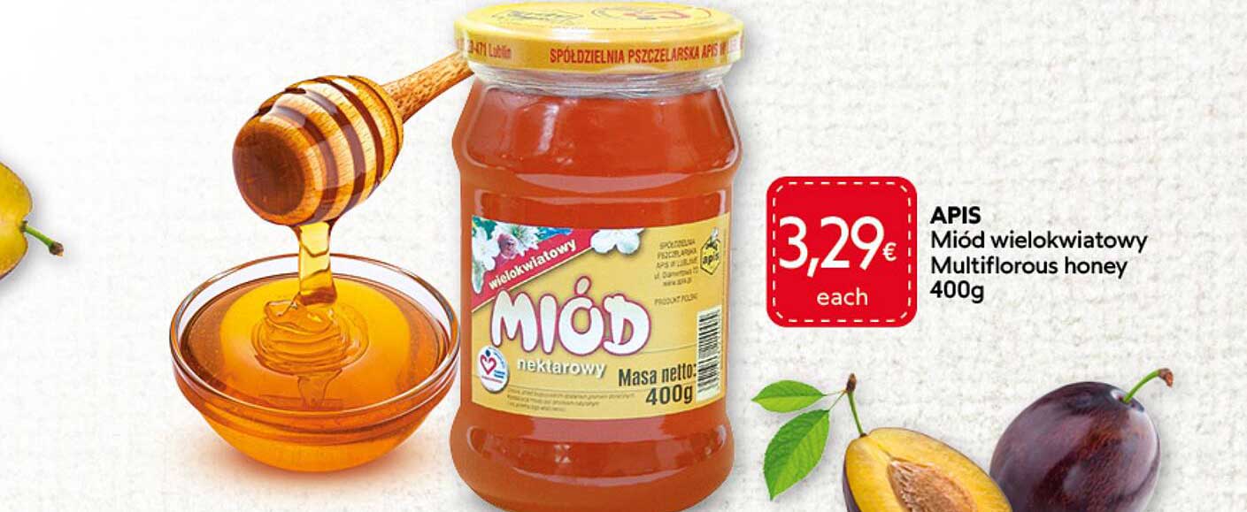 APIS Miód wielokwiatowy Multiflorous honey 400g