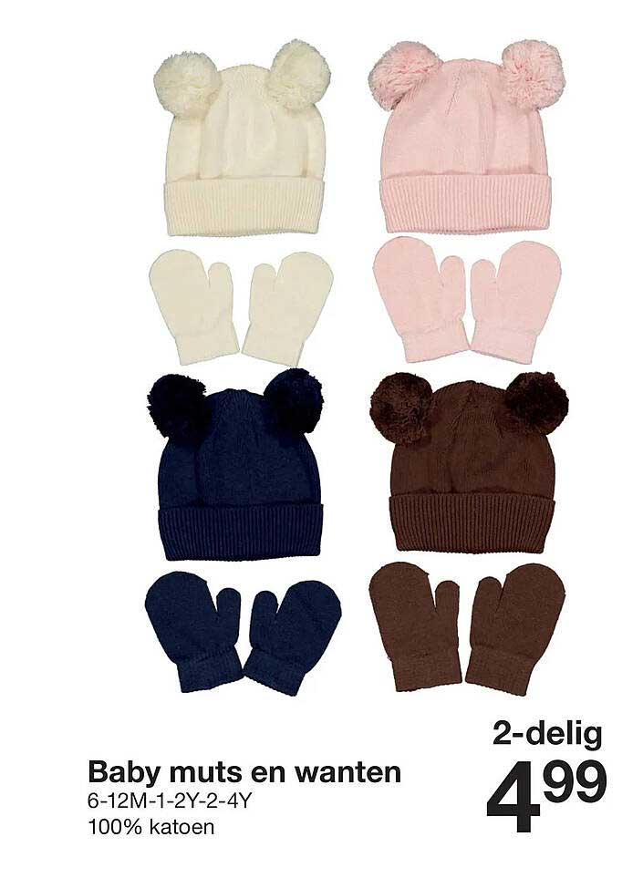 Baby muts en wanten 2-delig