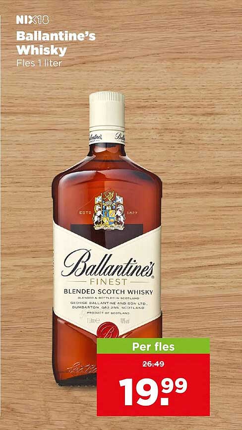 Ballantine's Whisky Fles 1 liter