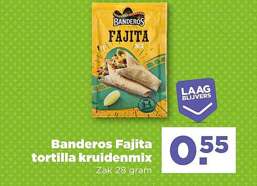 Banderos Fajita tortilla kruidenmix Zak 28 gram