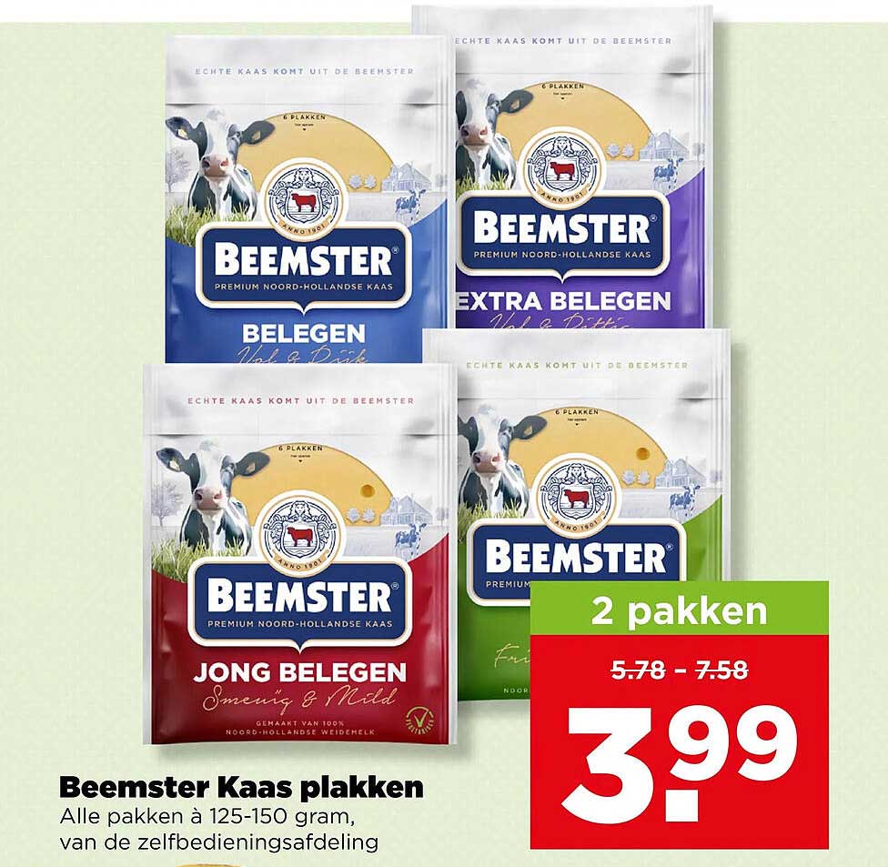 Beemster Kaas plakken 2 pakken