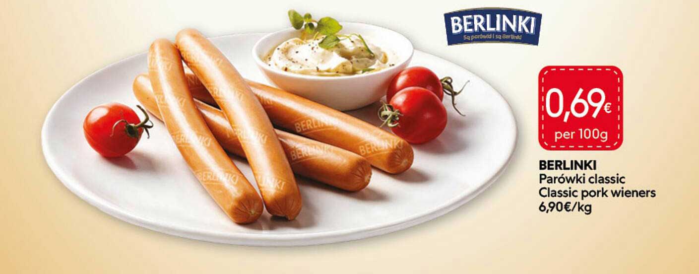 BERLINKI Parówki classic Classic pork wieners