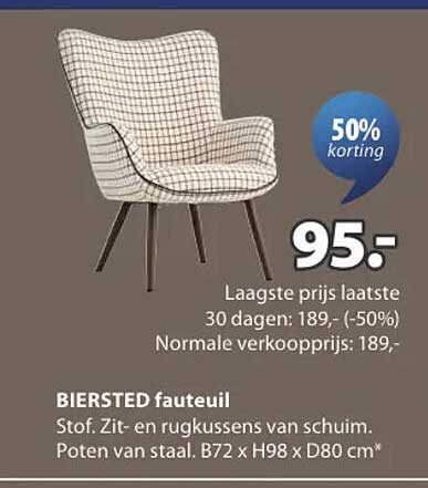 BIERSTED fauteuil 50% korting