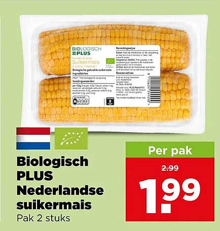 Biologisch PLUS Nederlandse suikermais