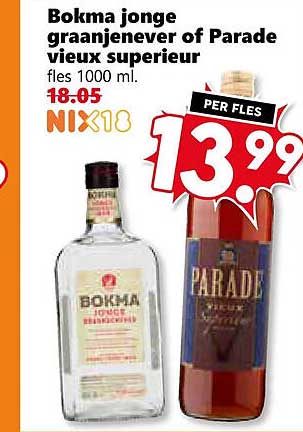 Bokma jonge graanjenever of Parade vieux superieur