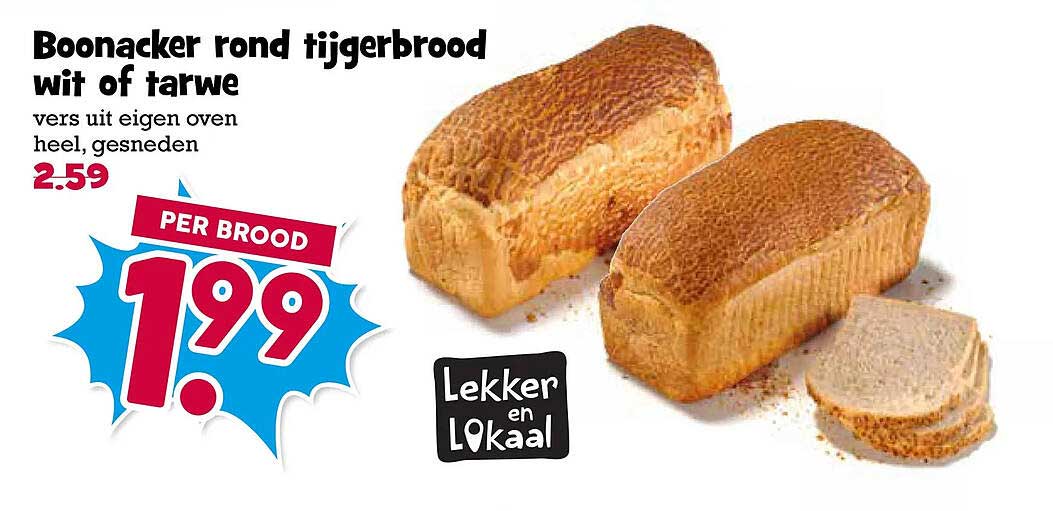 Boonacker rond tijgerbrood wit of tarwe