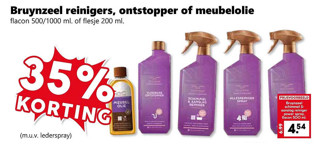 Bruynzeel reinigers, ontstopper of meubelolie 35% korting