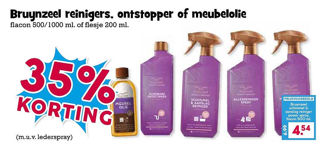 Bruynzeel reinigers, ontstopper of meubelolie 35% KORTING