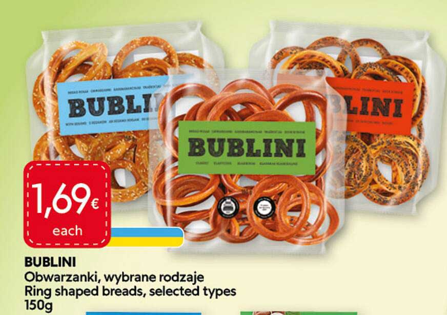 BUBLINI Obwarzanki, wybrane rodzaje Ring shaped breads, selected types 150g