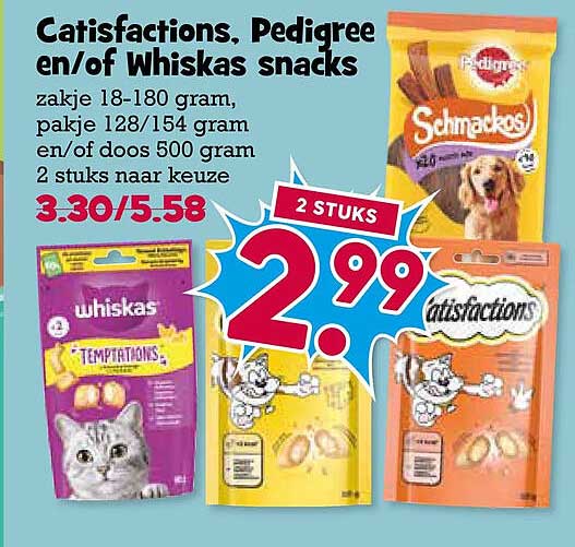 CatiSatisfactions, Pedigree en/of Whiskas snacks 2 stuks