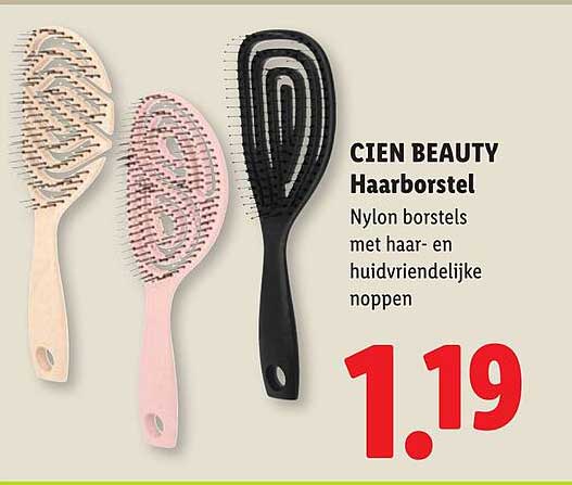 CIEN BEAUTY Haarborstel Nylon borstels met haar- en huidvriendelijke noppen