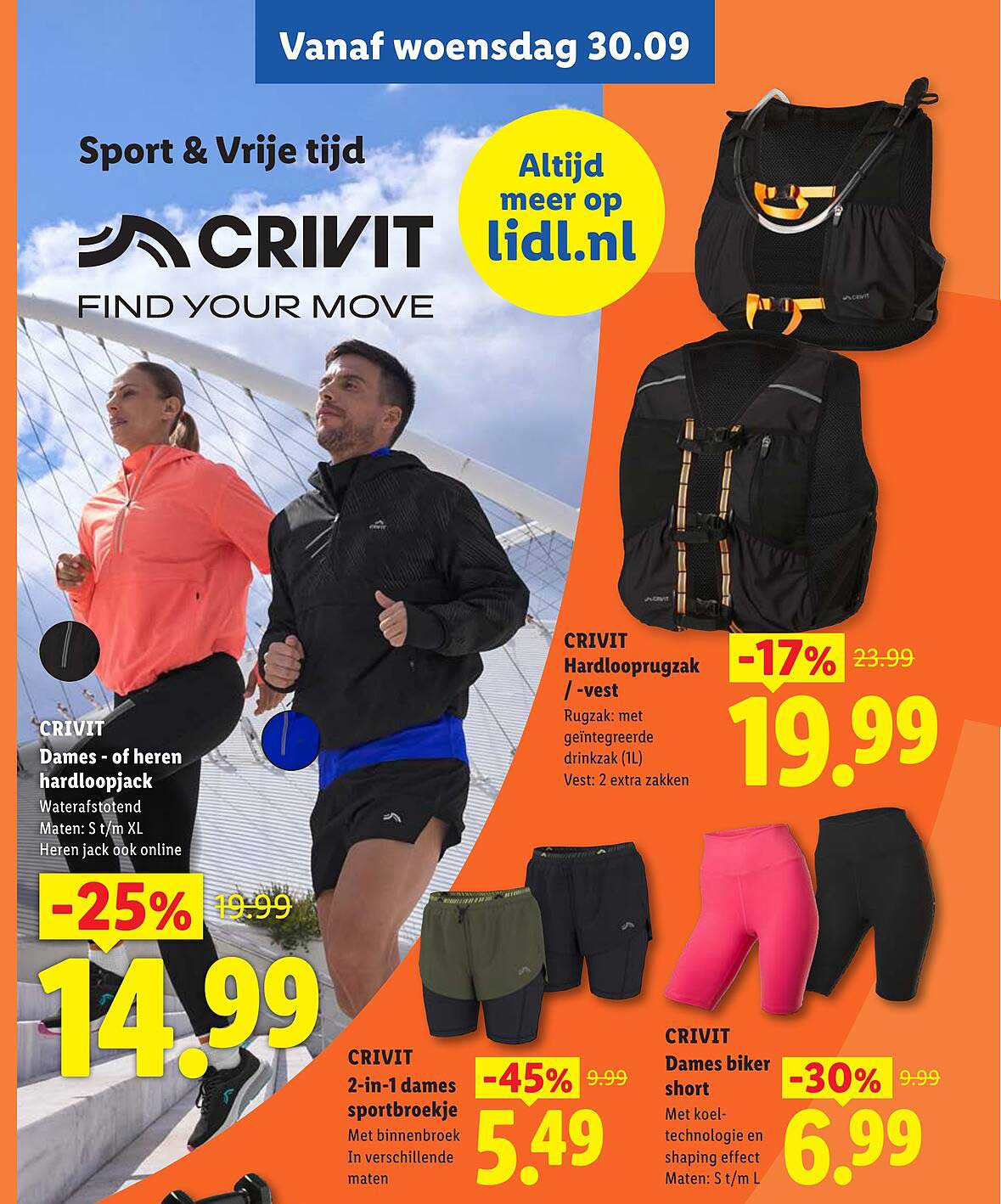 CRIVIT Dames- of heren hardloopjack