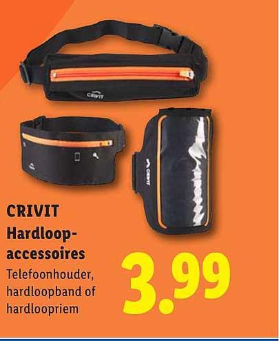 CRIVIT Hardloop-accessoires Telefoonhouder, hardloopband of hardloopriem