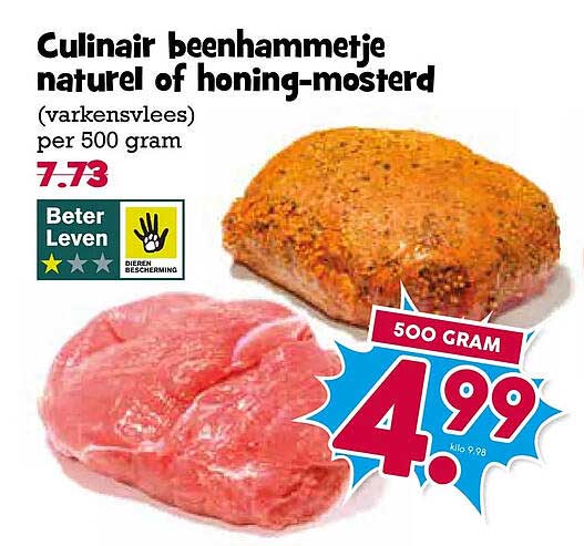 Culinair beenhammetje naturel of honing-mosterd