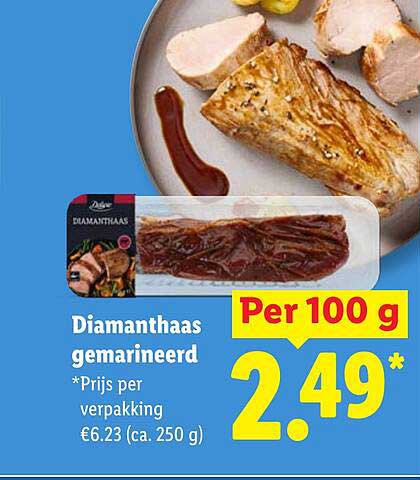 Diamanthaas gemarineerd