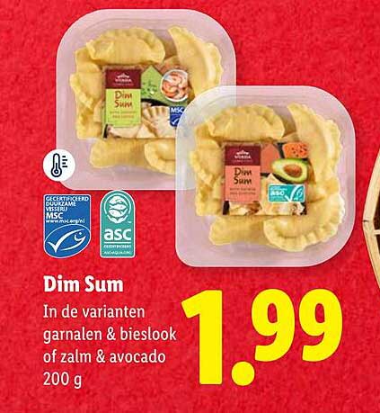 Dim Sum In de varianten garnaal & bieslook of zalm & avocado 200 g