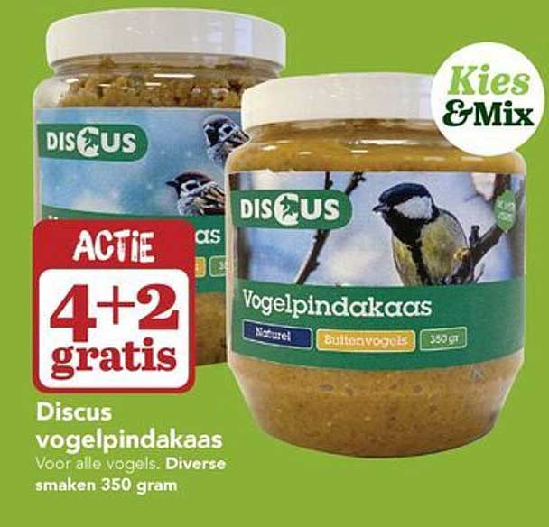 Discus vogelpindakaas 4+2 gratis