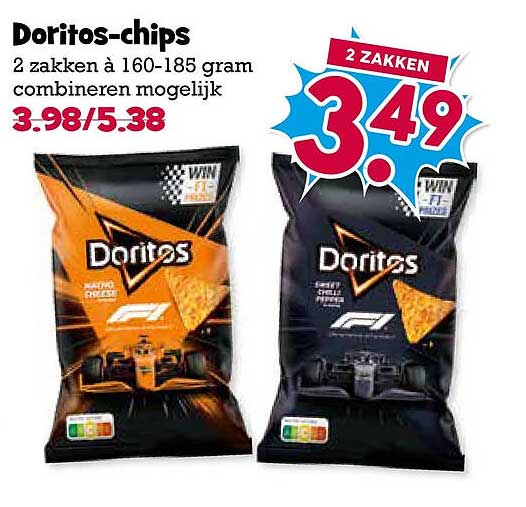 Doritos-chips 2 zakken à 160-185 gram combineren mogelijk 2 ZAKKEN