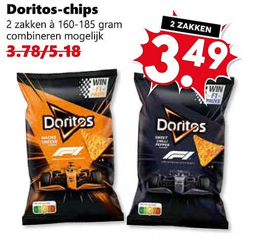 Doritos-chips 2 zakken à 160-185 gram combineren mogelijk 2 ZAKKEN