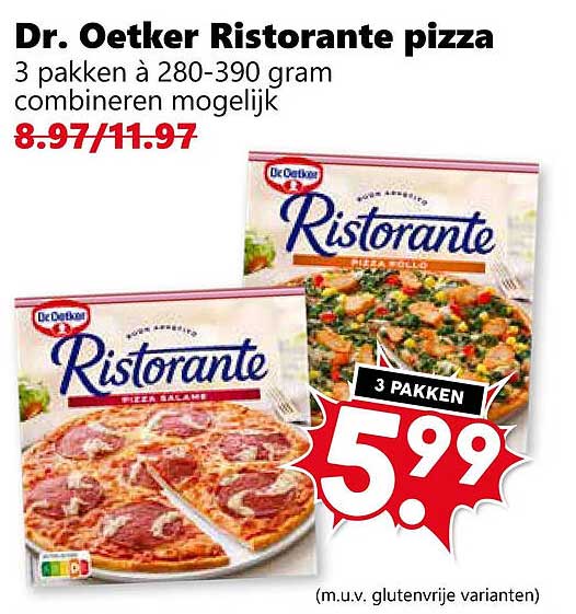 Dr. Oetker Ristorante pizza 3 pakken à 280-390 gram combineren mogelijk