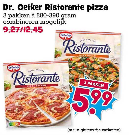 Dr. Oetker Ristorante pizza 3 pakken à 280-390 gram combineren mogelijk