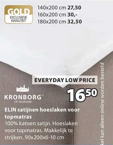 ELIN satijnen hoeslaken voor topmatras