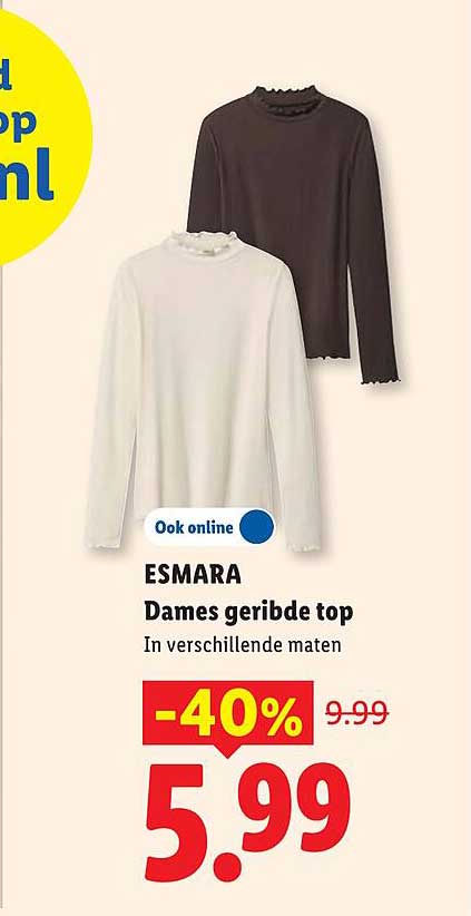 ESMARA Dames geribde top In verschillende maten -40%