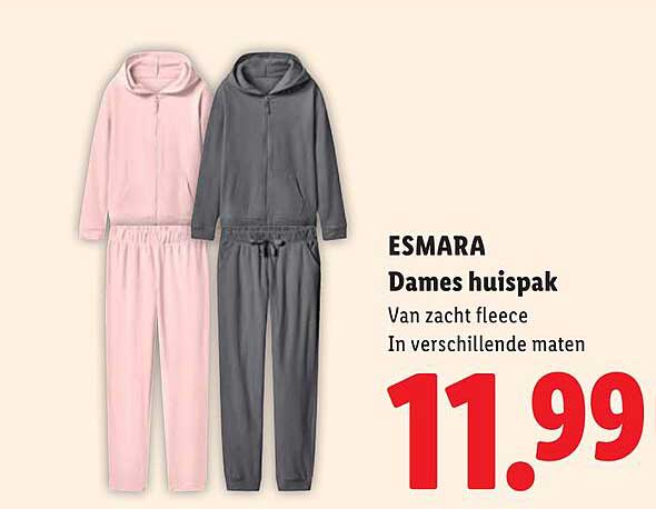 ESMARA Dames huispak Van zacht fleece In verschillende maten