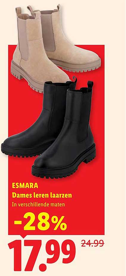 ESMARA Dames leren laarzen In verschillende maten -28%