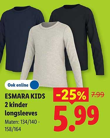 ESMARA KIDS 2 kinder longsleeves -25%
