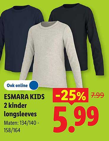 ESMARA KIDS 2 kinder longsleeves -25%