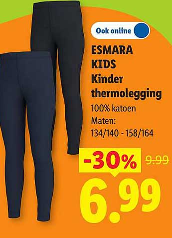 ESMARA KIDS Kinder thermolegging 100% katoen