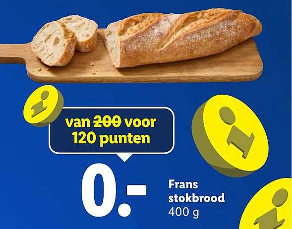Frans stokbrood 400 g van 200 voor 120 punten