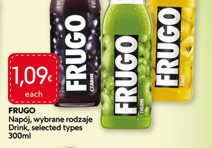 FRUGO Napój, wybrane rodzaje Drink, selected types 300ml