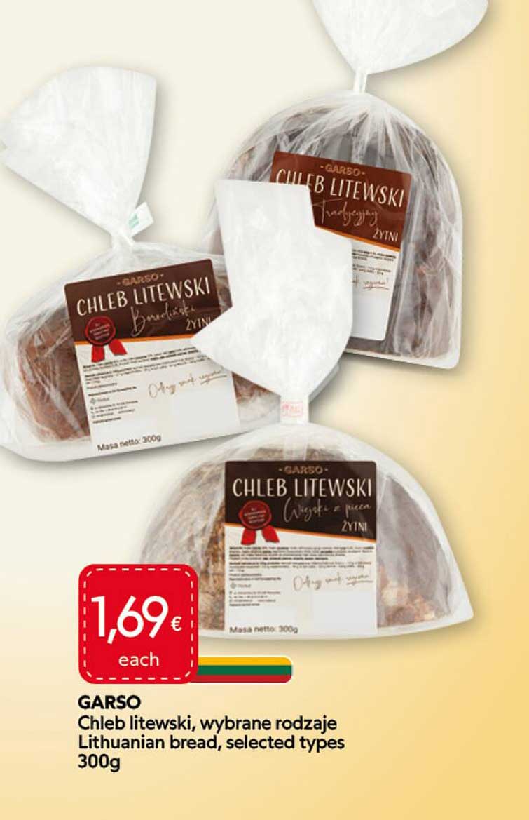 GARSO Chleb litewski, wybrane rodzaje Lithuanian bread, selected types 300g