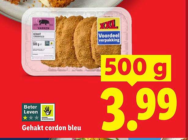 Gehakt cordon bleu XXL Voordeelverpakking 500 g